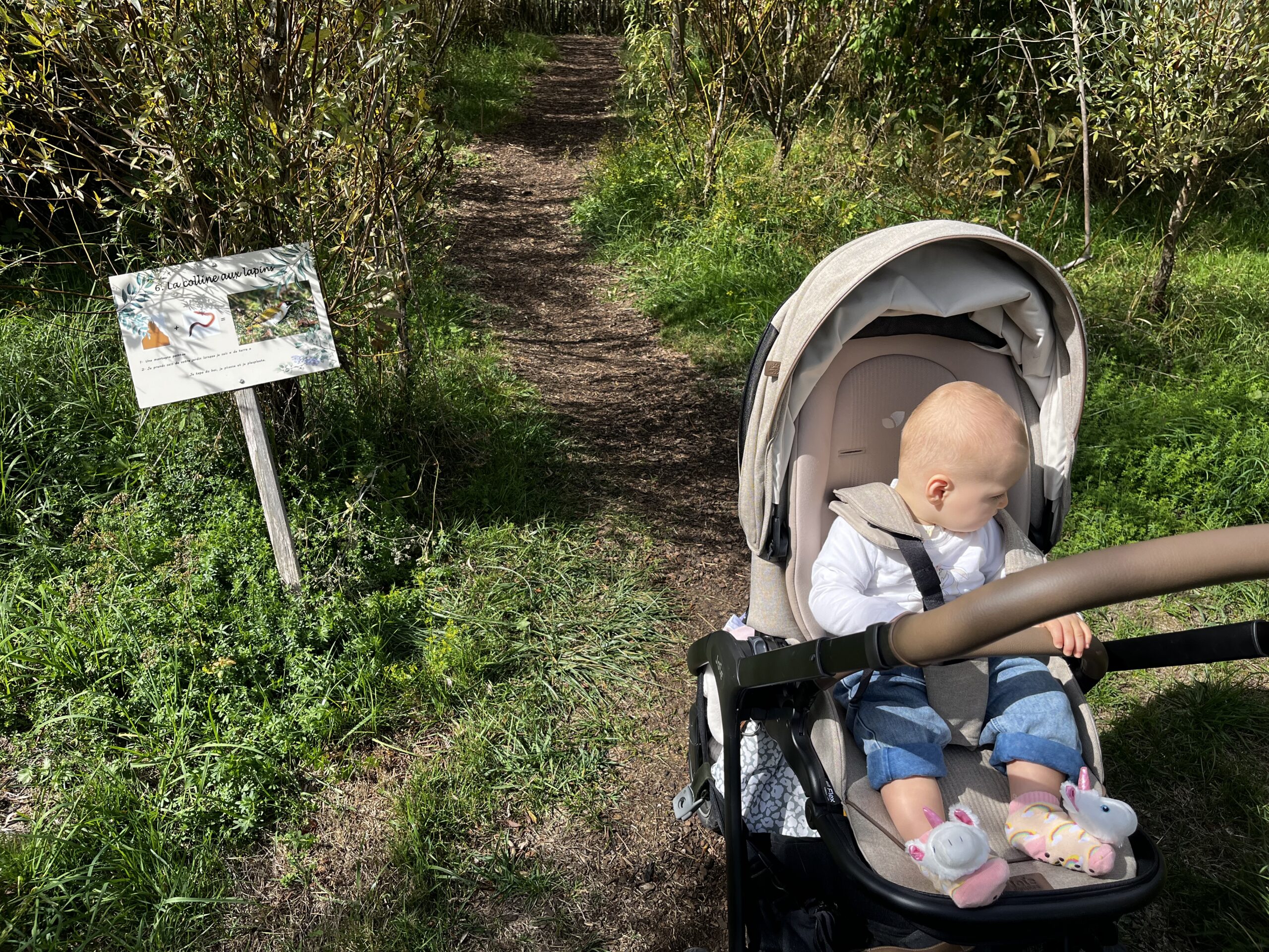 Le petit chemin de la colline avec la poussette